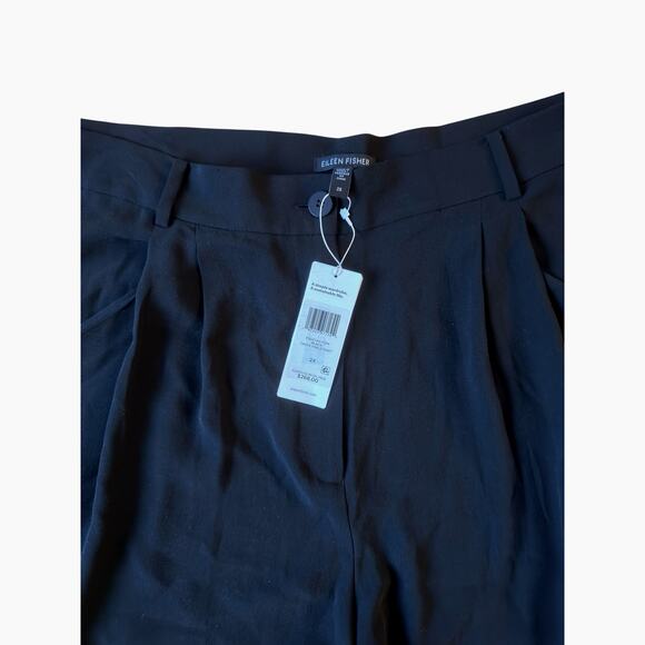 Eileen Fisher Silk Georgette Crepe Carrot Pant size 2X, Black | NEW $268 - Picture 5 of 5